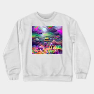 Psychedelic Alien Lands Crewneck Sweatshirt